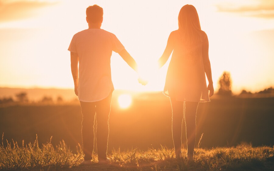 couple holding hands