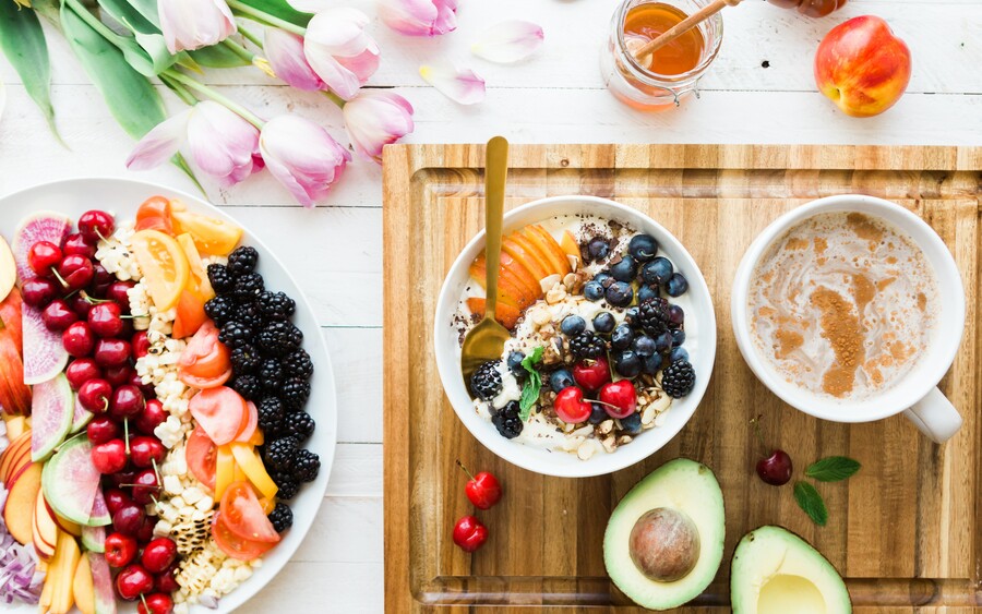 Healthy food with avocado