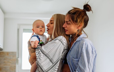 Same sex female couple with baby 