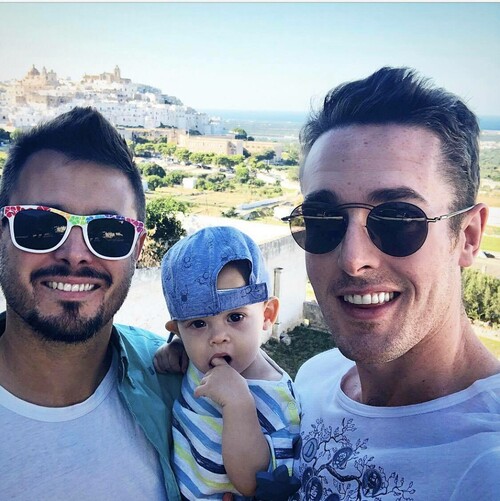 Cormac and Michael on holiday
