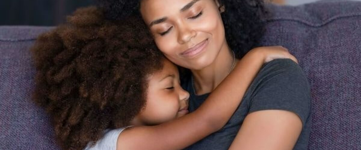 Woman and child embracing