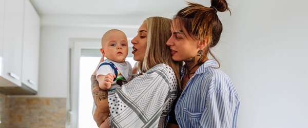 Same sex female couple with baby 