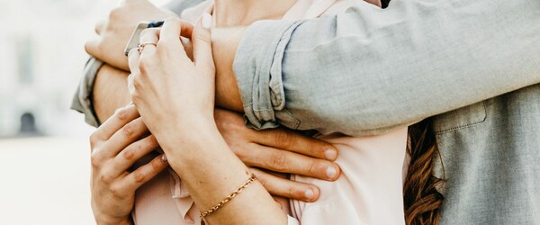 Couple hugging